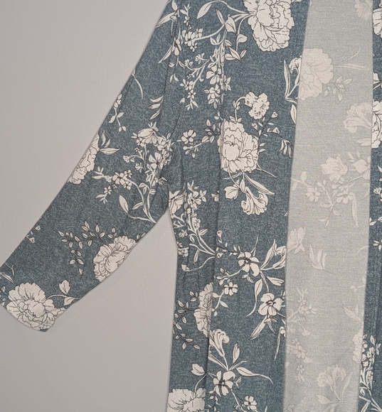 EUC✨ MIX BY 41 HAWTHORN green floral XL Sierra 3/4 Sleeve Cardigan - Picture 5 of 11